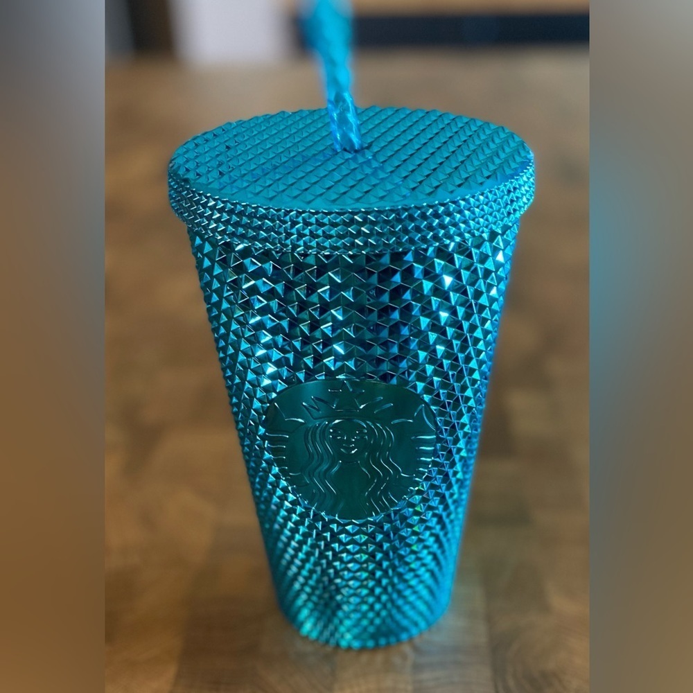 STARBUCKS 2023 Summer Bling Blue Grande 16 Oz Tumbler with straw - Picture 2 of 3